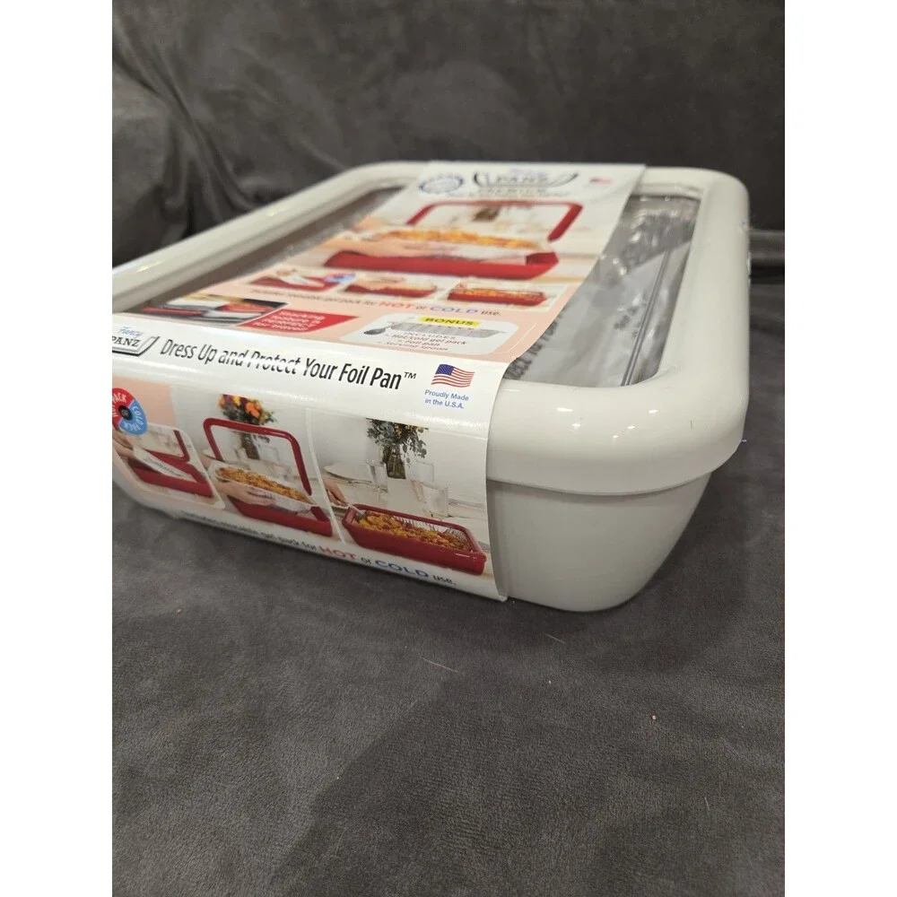 Fancy PANZ Premium White Aluminum Foil Pan Carrier Lid Hot Cold Pack BPA Free US